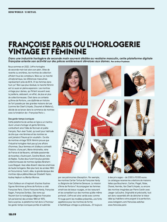 La Revue des Montres - Françoise Paris ou l'horlogerie vintage et féminine