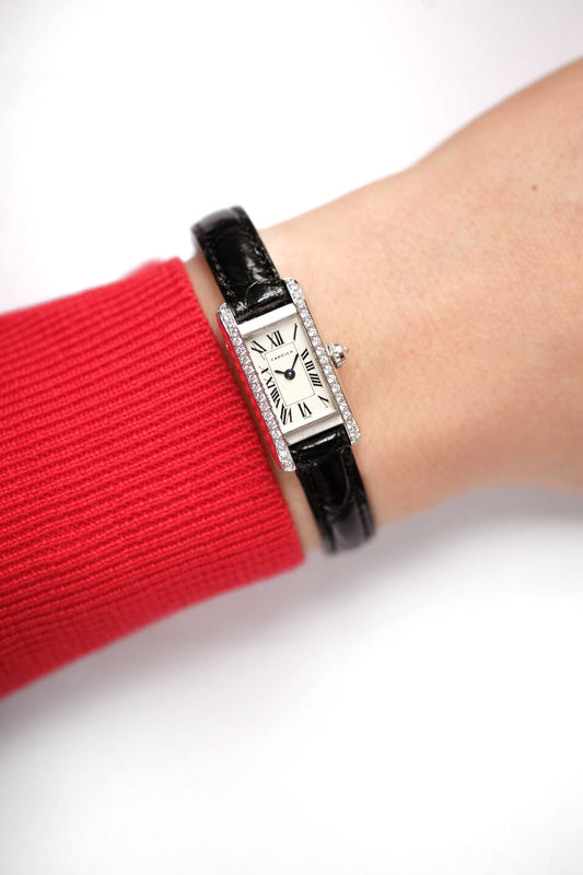 Cartier Tank Louis Mini - white gold and diamonds