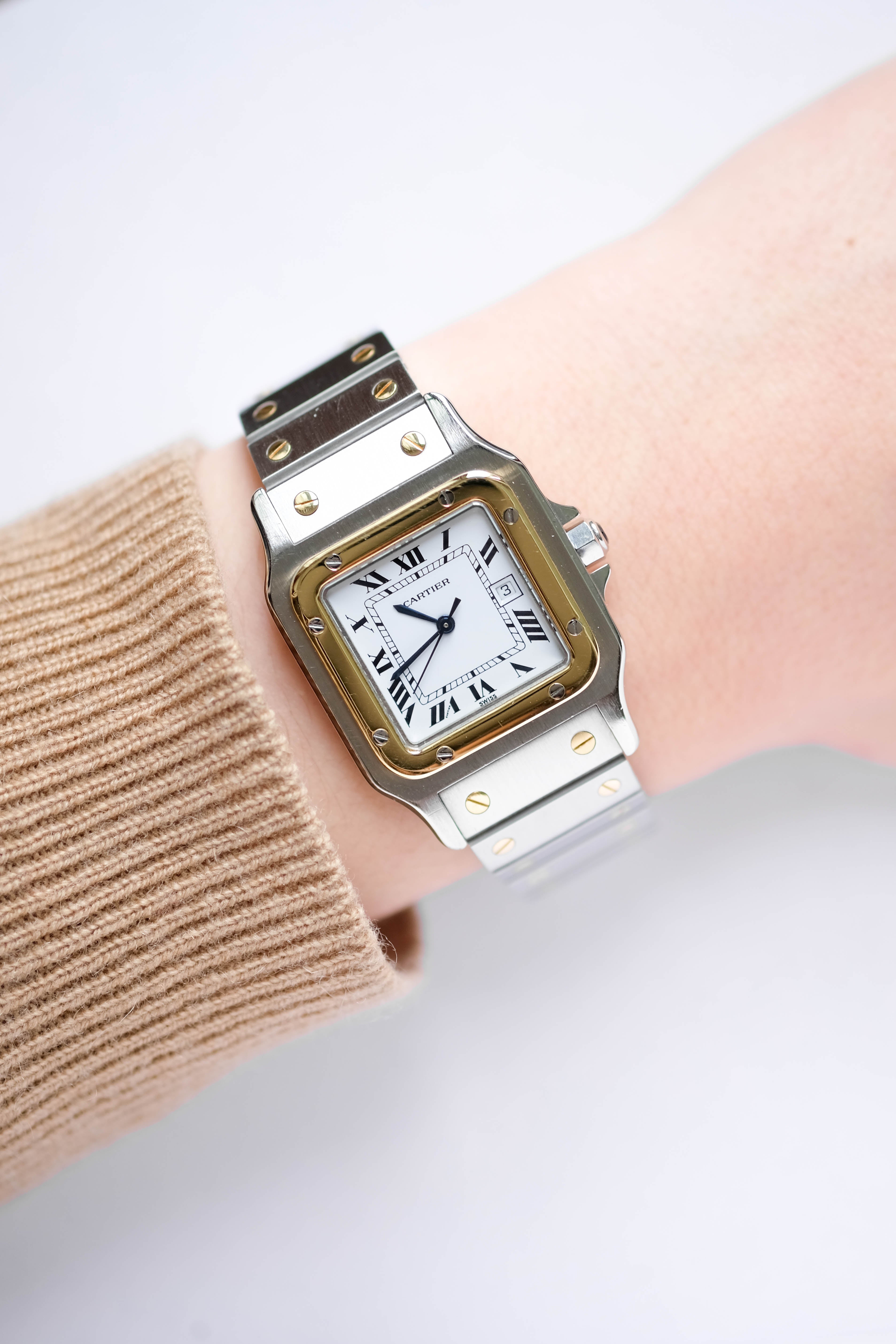 Cartier Santos GM gold steel