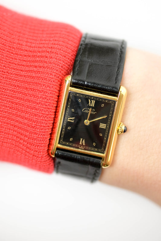 Cartier Tank Must "Black & Gold"